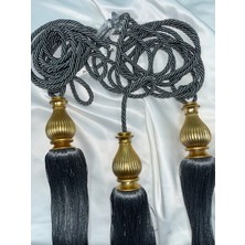 Fon Perde Tavan Bağlama Püsküllü Braçol Set ( Üçlü Set )