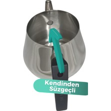 Akdeniz  Bakalit Kulplu Kendinden Süzgeçli Aile Boy Çaydanlık Takımı Siyah