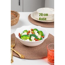 LHJW80 Opal Cam Kase, Derin Kase Sunum, Çorba Servis Kasesi Servis Tabağı 20  cm