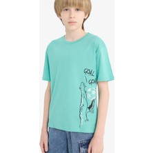 DeFacto Bisiklet Yaka Baskılı Kısa Kollu Tişört Erkek Çocuk F0183A825SM