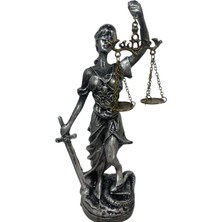 Adalet Terazisi Gümüş Renginde 23  cm  Themis Heykeli