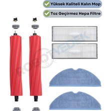 robotyedek Roborock S7 Siyah Uyumlu Yedek Fırça Hepa Filtre Mop Seti-6 Parça