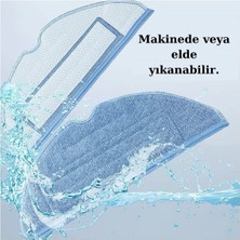 robotyedek Roborock S8, S8 Pro Ultra, S8 Plus Uyumlu 4 Adet Mop Fiber Bez Paspas-Yüksek Kaliteli