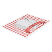 Amerikan Servis Kağıdı Afiyet Olsun Baskılı Beyaz Masa Örtüsü - 29 x 41 Cm. - 100 Adetlik Paket