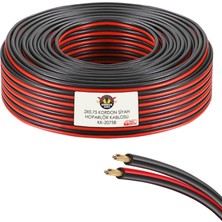 Kk Kardelen 2075S Hoparlör Kablosu Kordon 2x0.75 Zayıf Akım LED Oto Tesisat Kablosu Siyah
