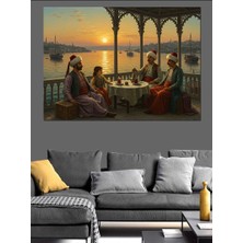 Osmanlı Döneminde Günbatımı Dekoratif Kanvas - Mdf Ahşap Tablo