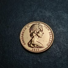 Escoines Koleksiyon 3996367F90446ED525 1cent 1969 Yeni Zelanda Proof Eski Yabancı Madeni Para
