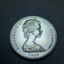 Escoines Koleksiyon 3996367F90A3046D5E 50CENT Proof 1969 Yeni Zelanda Eski Yabancı Madeni Para