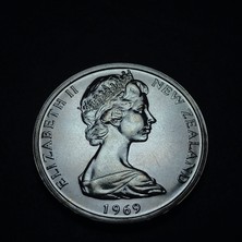 Escoines Koleksiyon 3996367F90A3046D5E 50CENT Proof 1969 Yeni Zelanda Eski Yabancı Madeni Para