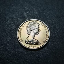 Escoines Koleksiyon 3996367F905438E882 5cent 1969 Yeni Zelanda Proof Eski Yabancı Madeni Para