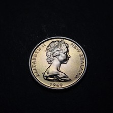 Escoines Koleksiyon 3996367F905438E882 5cent 1969 Yeni Zelanda Proof Eski Yabancı Madeni Para