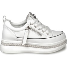 Zeytuk Beyaz Sneakers Deri Kadın Ayakkabı