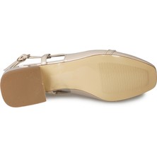 Zeytuk Bej Slingback Ayakkabı Rugan Deri Kadın Ayakkabı
