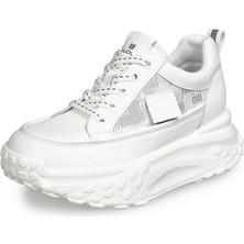 Zeytuk Beyaz Sneakers Deri-Tekstil Kadın Ayakkabı