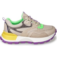 Zeytuk Krem Sneakers Tekstil Kadın Ayakkabı