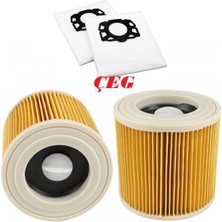 Çarşı Ev Gereçleri Karcher Islak-Kuru Elektrikli Süpürge Torbası-Wd 3 / Mv 3 Toz Torbası Filitre Hediyeli