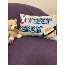 Bebek Dekoratif Kırlent/isimli Bebek Takı Yastığı /bebek Dekoratif Yastık Kılıfı/ Punch Nakışlı 40X40