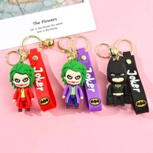 Theseul 3D Lüks Büyük Boy Marvel Joker Silikon Anahtarlık 3 Adet