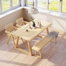 Ahşap Doğal Kütük Yemek / Toplantı / Çalışma Masası