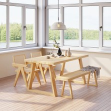 Ahşap Doğal Kütük Yemek / Toplantı / Çalışma Masası