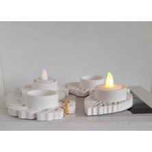 Beton Yaprak Desen Mumluk 4 Lü Set