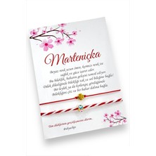 Marteniçka Altın Sarısı Yonca Detaylı Kartlı Hediye Şans Bilekliği