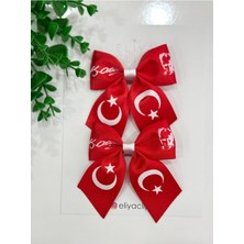 2 Adet Türk Bayrak Kırmızı Atatürk Imza/silüetli 29 Ekim, 23 Nisan Fiyonk Klips Toka Seti
