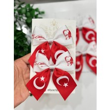 2 Adet Türk Bayrak Atatürk Imza/silüetli 29 Ekim, 23 Nisan Fiyonk Klips Toka Seti