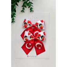 2'li 23 Nisan Tokası Adet Gösteri Tokası Kırmızı Kurdele Toka Bayraklı Toka Çocuk Tokası