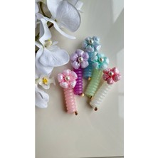 Çiçekli Soft Renk Sarmal Yaylı Saç Tokası - 1 Adet ELCSRML04