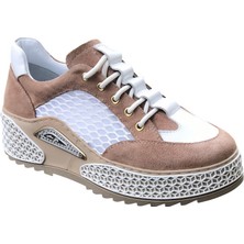 Nude Süet&beyaz File Sneaker