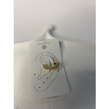 Zirkon Taşlı Gold Renk Earcuff Kıkırdak Küpe