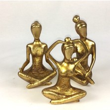 Gold Renk Yogacı Kız 3lü Biblo
