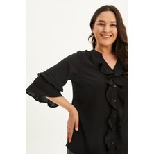 Myline Önü Fırfırlı Kolları Volanlı Bluz 45441