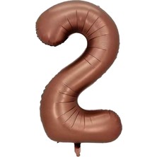 2 Rakam Karamel Folyo Balon 34 Inç 76-82  cm
