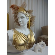 Dekoratif Gold Yaldızlı Beyaz Afrodit Büst Biblo Obje
