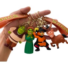 Theseul 3D Lüx Büyük Boy Kauçuk Yeni Tasarım Shrek Karikatür Anahtarlık Kolye-Çanta Süsü