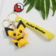 Pokemon Pikachu 3D Lüks Büyük Boy Silikon Anahtarlığı ve Çanta Aksesuarı 2 Adet