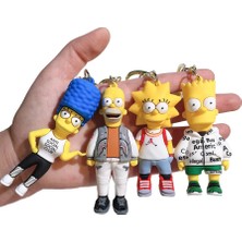 3D Silikon Büyük Boy Kalite Simpsons Anime Figürlü Silikon Anahtarlık, Çanta Süsü