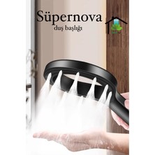 Siyah Süpernova Modern Duş Başlığı Yağmurlama El Duşu