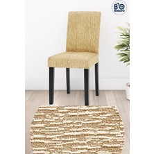 BAQDO Jakarlı Lastikli Esnek Sandalye Örtüsü Mutfak Sandalye Kılıfı Sandalye Koruyucu (1 adet) Düz Desen VİZON