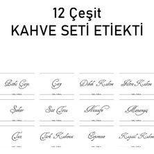 Kahve Seti Etikteti Suya Dayanıklı 12 Parça Çay Kahve Köşesi Seti Etiketi 7 cm x 4.5 cm