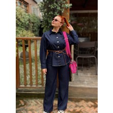 Denim Kemerli Alt Üst Takım