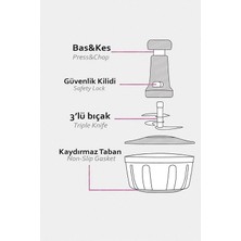 Basmalı Pratik El Rondosu Manuel  Sebze Meyva Doğrayıcı Rondo Blender