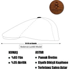 Karnas Şapka Hardal Sarısı Yünlü Kaşe Kışlık Kumaş Kasket Şapka (Terletmez Astar)