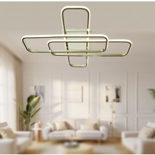 TT324-FSR Tt Aydınlatma 57 x 17 Profil Fransız Sarı Kaplama 3 Lü Plafonyer LED Avize