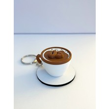 Çekirdek Kahve Fincanı Latte Çanta Charm Barista Aksesuarı Kahve Severlere Özel Tasarım Anahtarlık