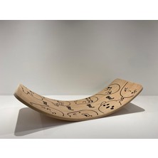 Desenli Denge Tahtası 90cm X 30cm Balance Board Doğal Ahşap Çocuk Oyuncak