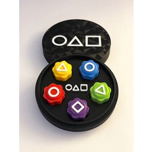 Cosmic Store Özel Kutulu Kumlu Model Squid Game 5 Taş Oyun Seti Gonggi Renkli Taş Beş Taş Kalamar Oyunu