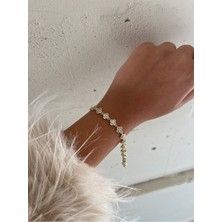 Xuping Jewelry Cleef Bileklik 14 K Renk Paslanmaz Çelik Zirkon Taşlı Kadın Hediyeli Ürün